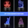 2/4/6/8/10/12 Pcs LED Lamp Base Table 3D Night Light Base With Remote Control And USB Cable 16 Colors Light Stand Wholesale 6