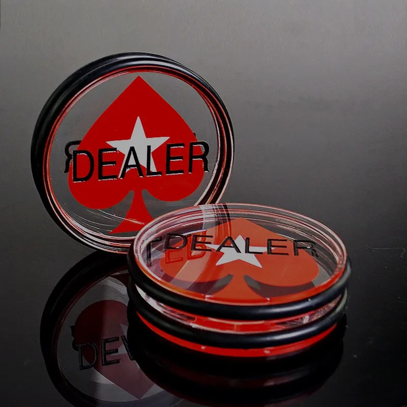 Acrylic Poker Dealer Button Texas Hold'em 3inch Pressing Poker Cards Guard poker Dealer Button-Blue