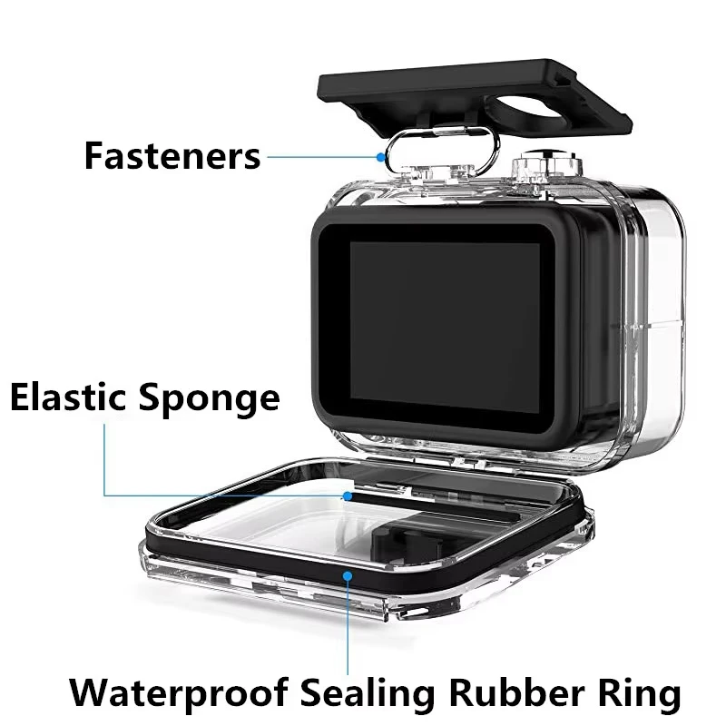 Boîtier étanche 60M pour GoPro Hero 13 12 11 10 9, monté sur un support de plongée