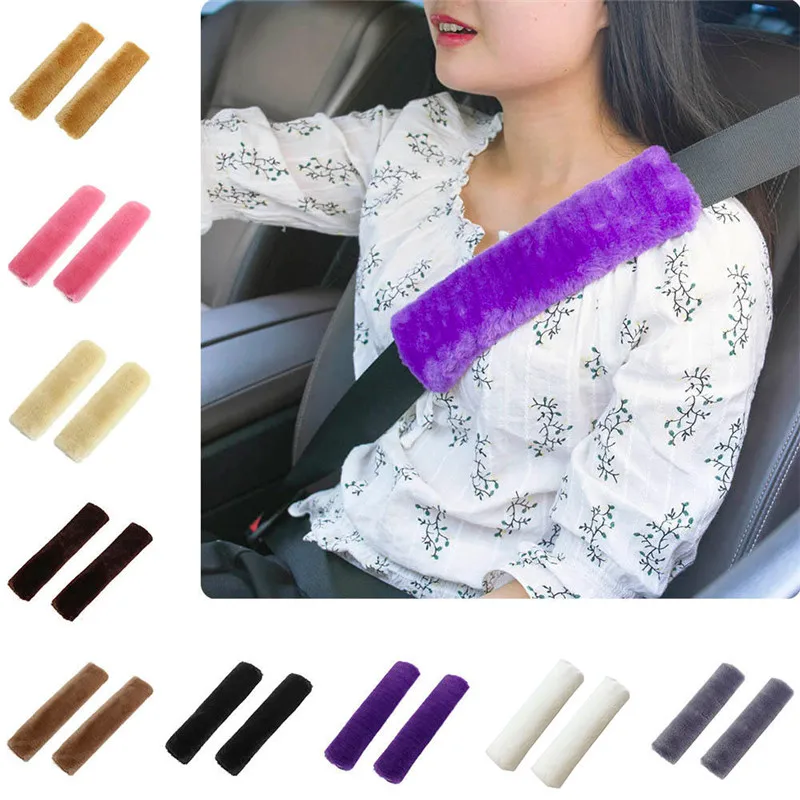Car Seat Belt Cover 1Pair 9 Colors Pink for Women Baby Safety Interior Soft