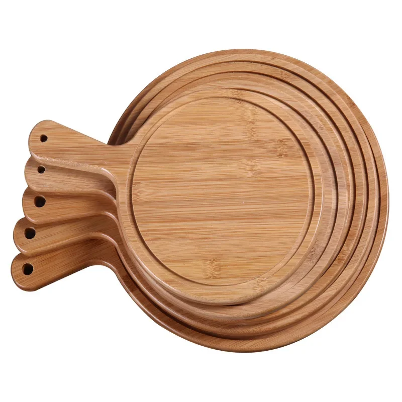 Description Picture 5 of itemDurable Round Wooden Pizza Paddle Serving Board Making Peel Cutting Tray 4 Sizes Kitchenware Practical Kitchen Tools Accessories