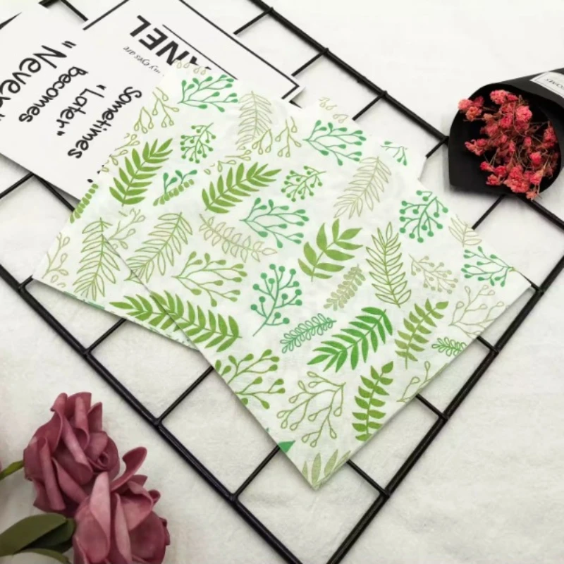 Colourful Napkins Printed Square Paper Napkins Restaurant Floral Facial Tissue Hotel Wedding Table Setting Pure Wood Pulp Paper