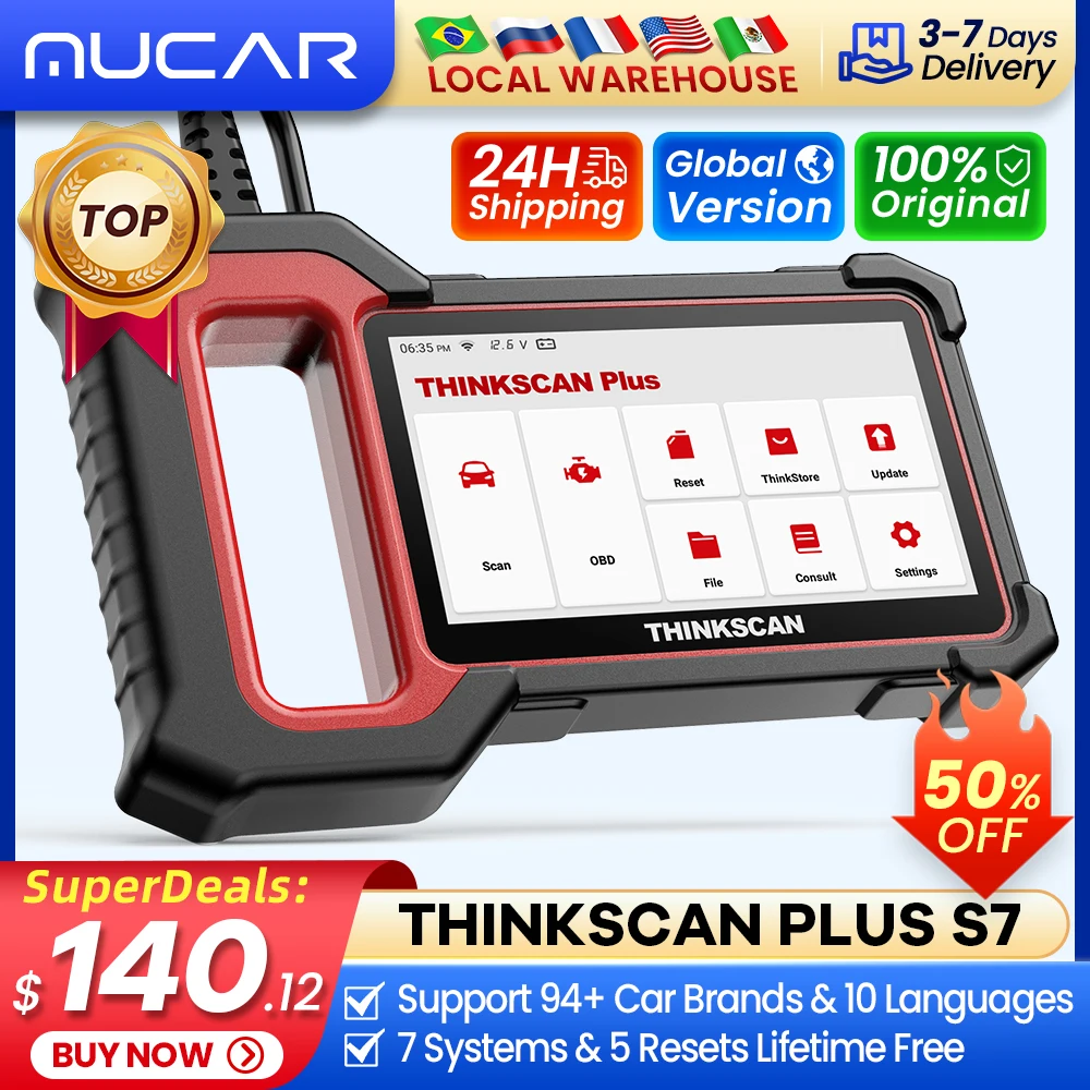 THINKCAR Thinkscan Plus S7 S6 S4 Obd2 Scanner Car Scanners Diagnostic Tools Automotivo OBD Scanner Auto Diagnosis Code Reader