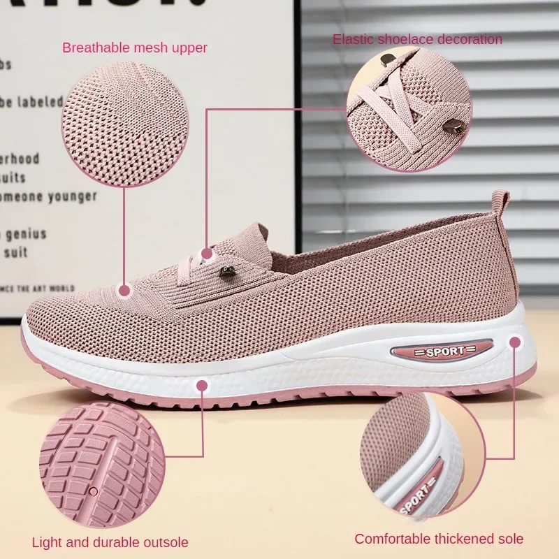 Women's Casual Shoes Fashion Breathable Walking Mesh Flat Shoes Sneakers Women 2026 Gym Shoes Pink Footwear Zapatillas De Mujer 6