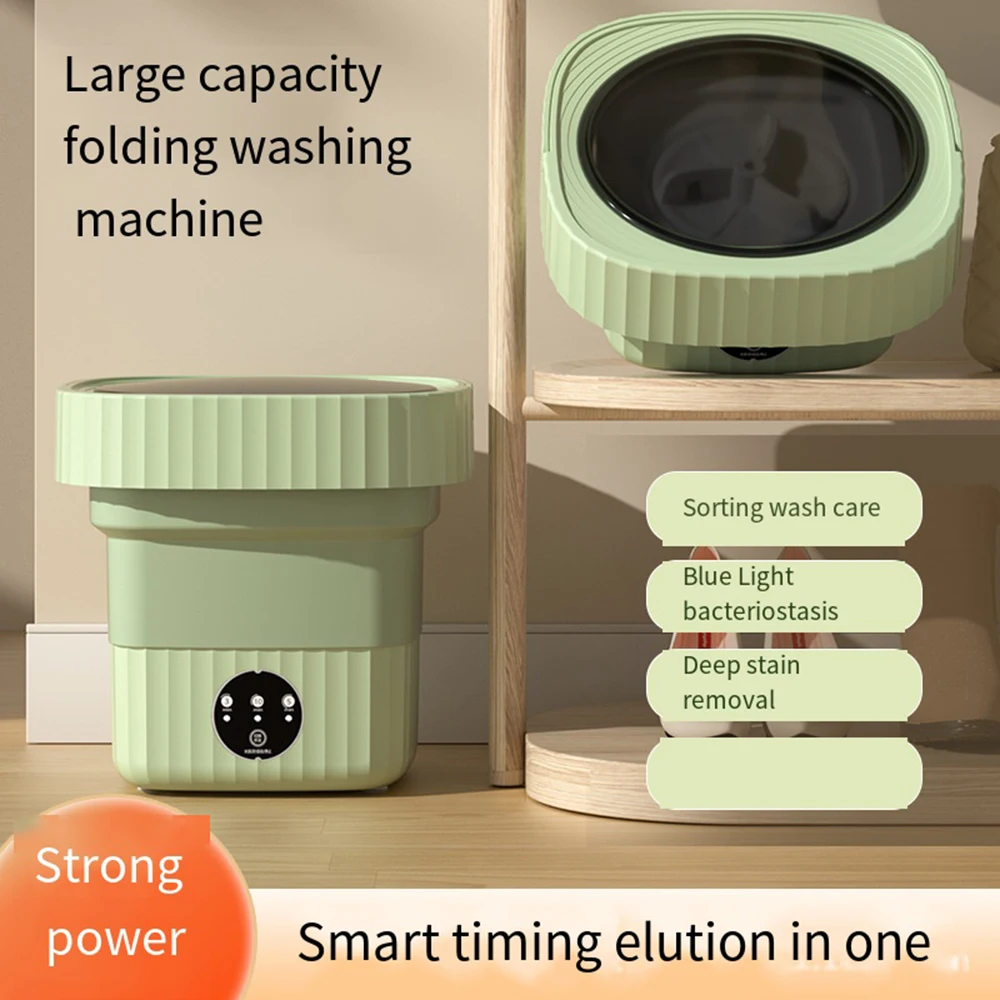 11L 6L Portable Big Capacity Washing Machine With Drain Basket For Apartment Camping Travel Underwear 110-260V Mini Washer Dryer 2