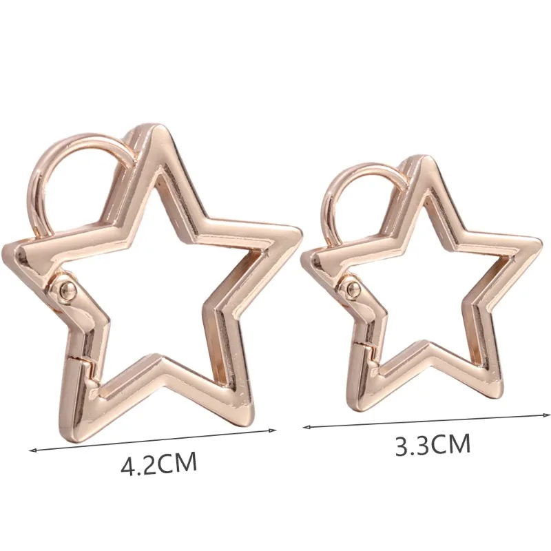Pentagram Metal Ring Spring Clasp Star Shape Lobster Clasp Connection Buckle for DIY Jewelry Making Keychain Pendant Accessories