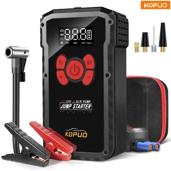 KOPUO 2000A Picco Avviamento di emergenza per auto Accumulatori e caricabatterie di riserva Portatile 150PSI Pompa di aria Batteria per auto Booster di emergenza Dispositivo di avviamento Avviamento per auto
