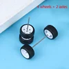 1:64 Alloy Car Accessories Wheels Model Modification Hub Rubber Tires Racing Vehicle Toy Cars Upgrade Original Front Rear Tires 6