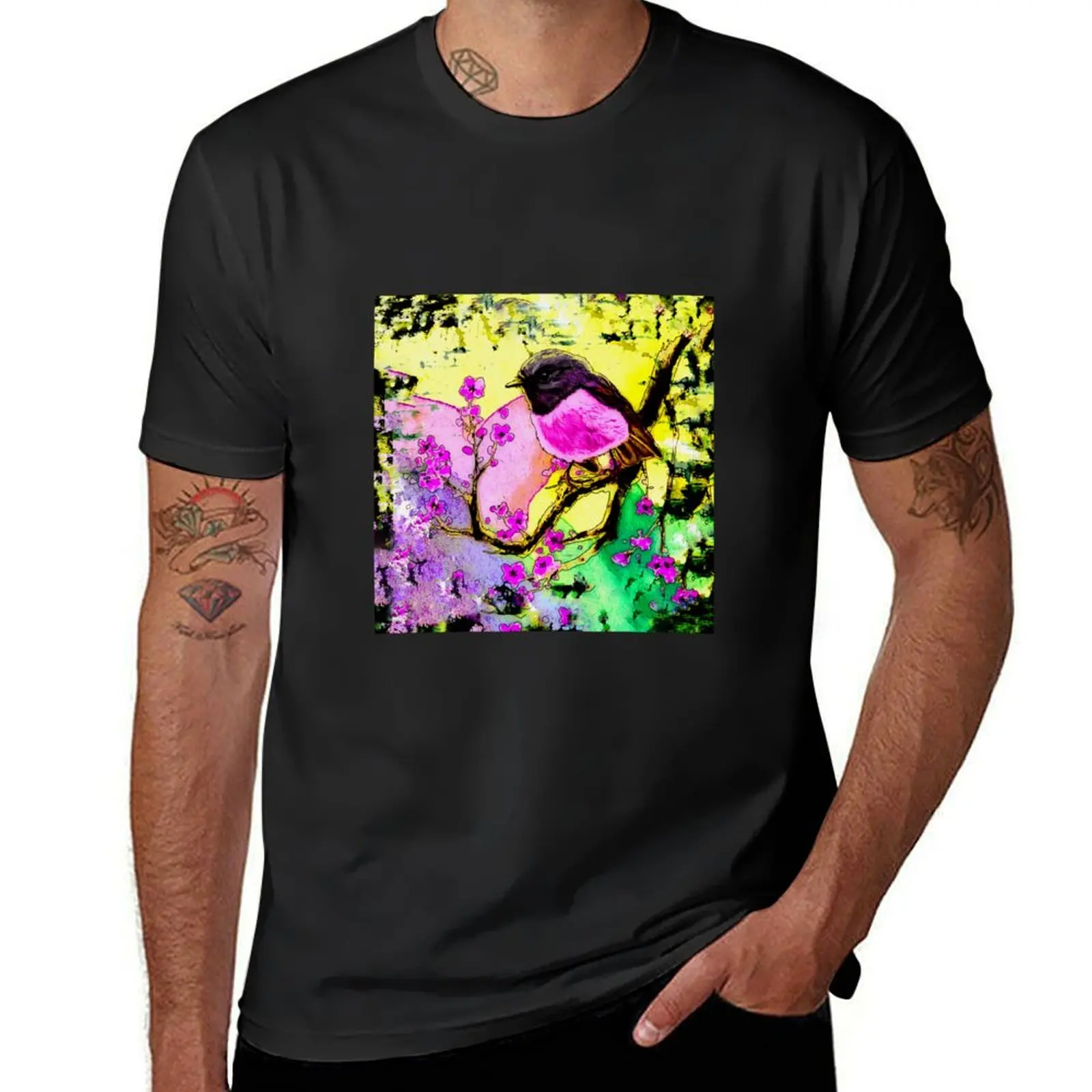 

Pink Robin Madness T-shirt quick drying cute tops oversized t shirt men