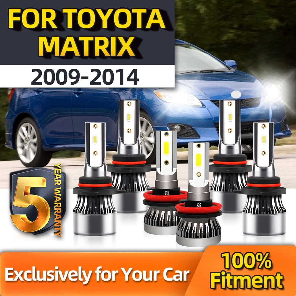 

TEENRAM 2PCS LED 6500K Headlamp Lamp High/Low Beam 9005 9006 Auto Fog Led Light Headlamps H11 For Toyota Matrix 2009-2014