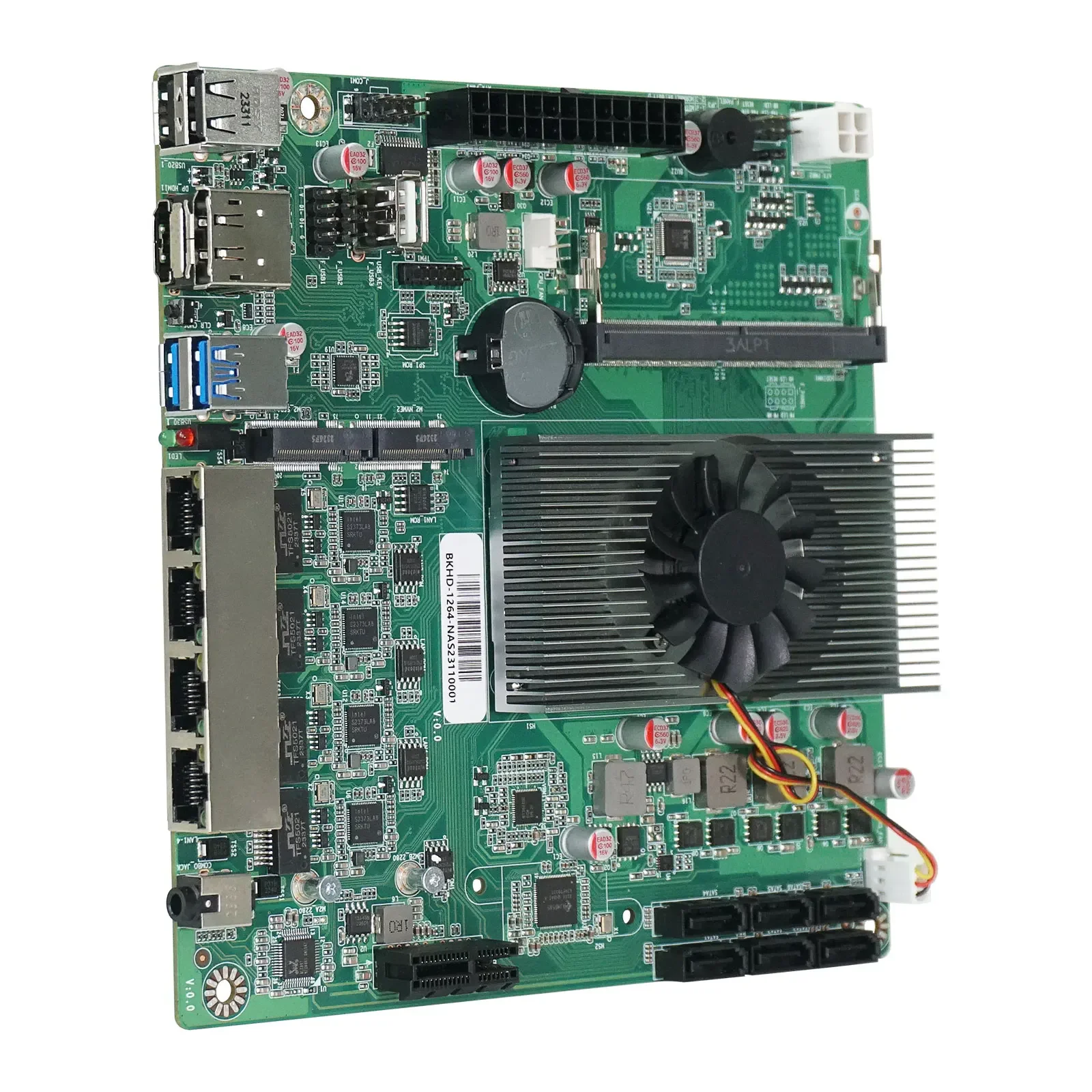 Alder Lake NAS 마더보드 산업용 ITX 17x17cm, DDR5 4 * i226, 2.5GBps LAN M.2 NVMe 6 x SATA DP HD 저전력, N100