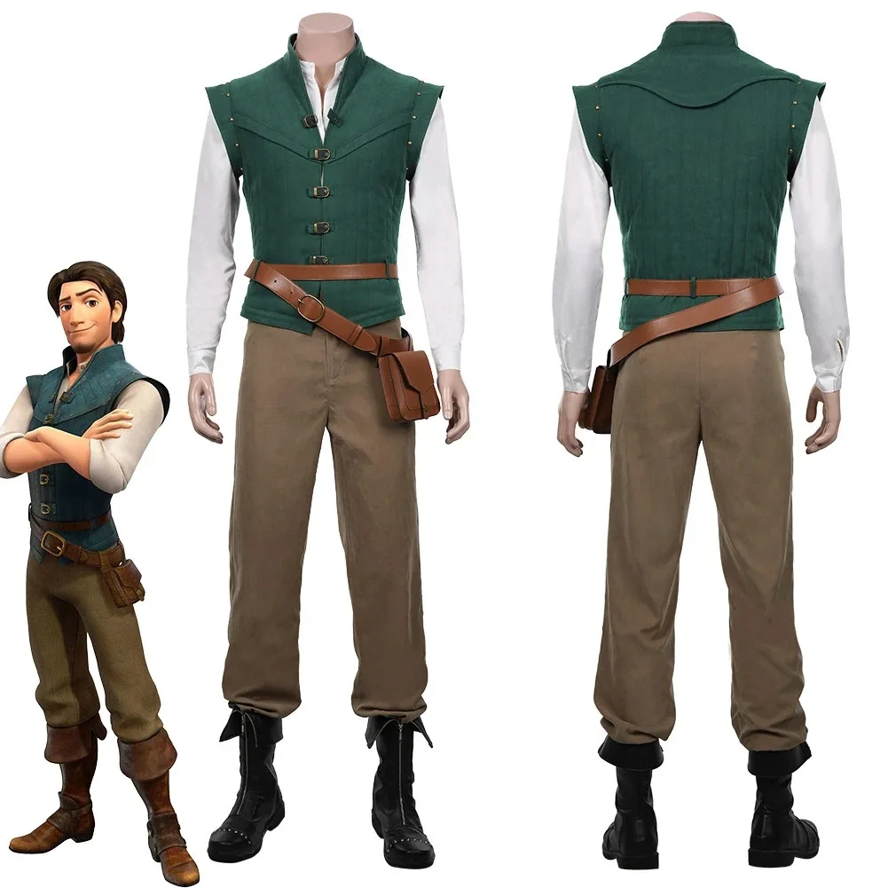 

Anime Movie Flynn Rider Cosplay Costumes Adult Rapunzel Enchanted Prince Uniform Halloween Carnival Roleplay Party Outfits Suits