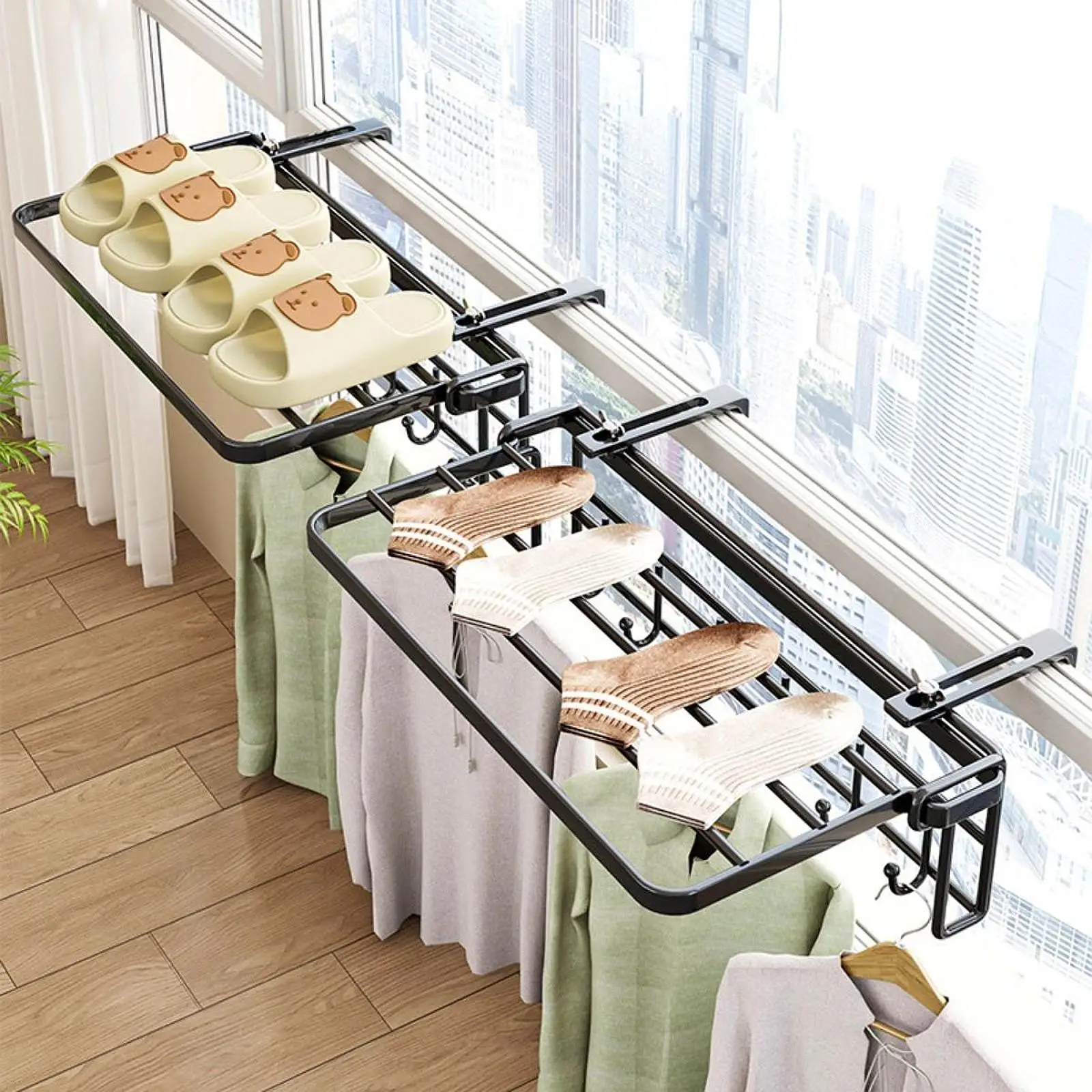 Clothes Drying Rack Heavy Duty Retractable Radiator Clothes Airer for Laundry Room Garage Indoor or Outdoor Mudroom Bedroom