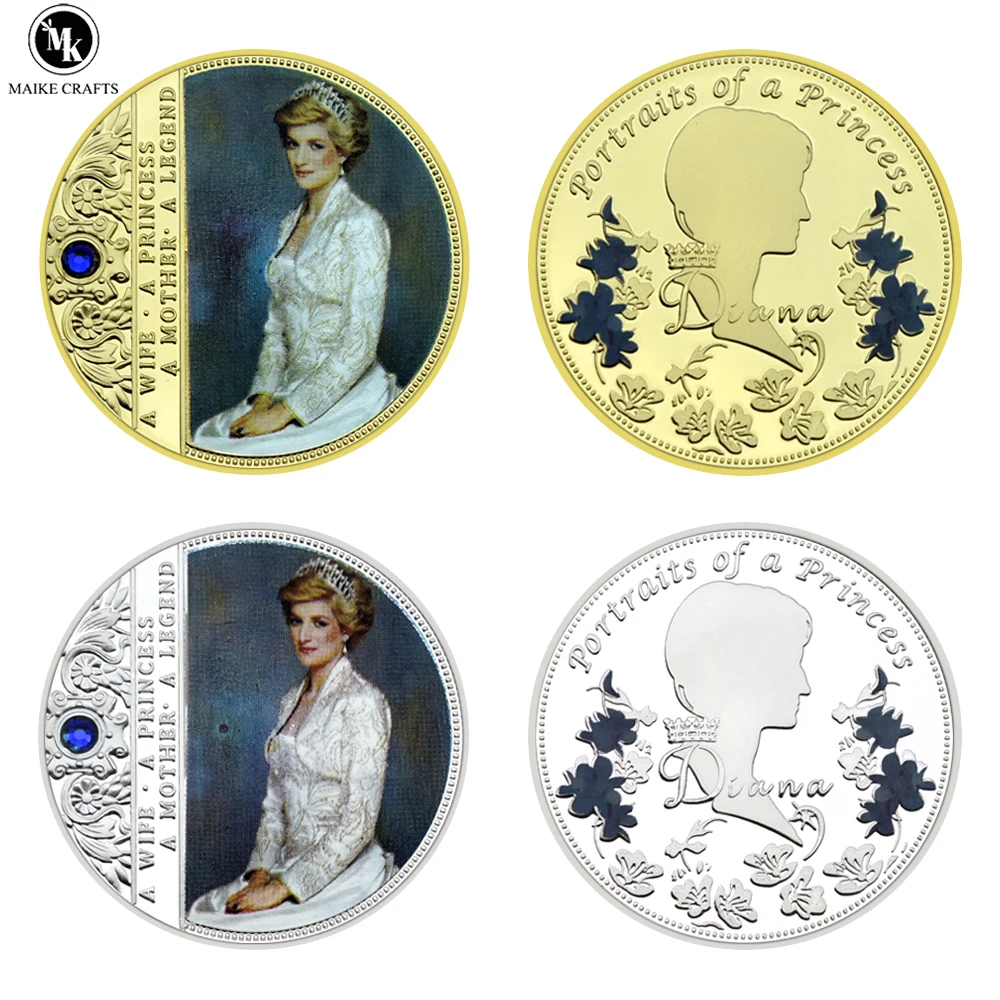 Princess Diana Memorial Coin Metal Plating Gold and Silver The Last British Rose Coin Collection Holiday Gifts