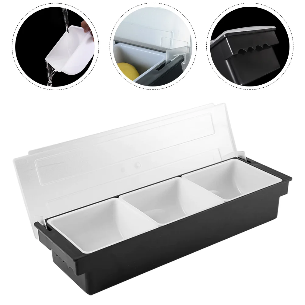 

Multi Grid Seasoning Box Compartment Snack Container Bar Condiment Case Fruit Dispenser Organizer Plastic with Cover Candy