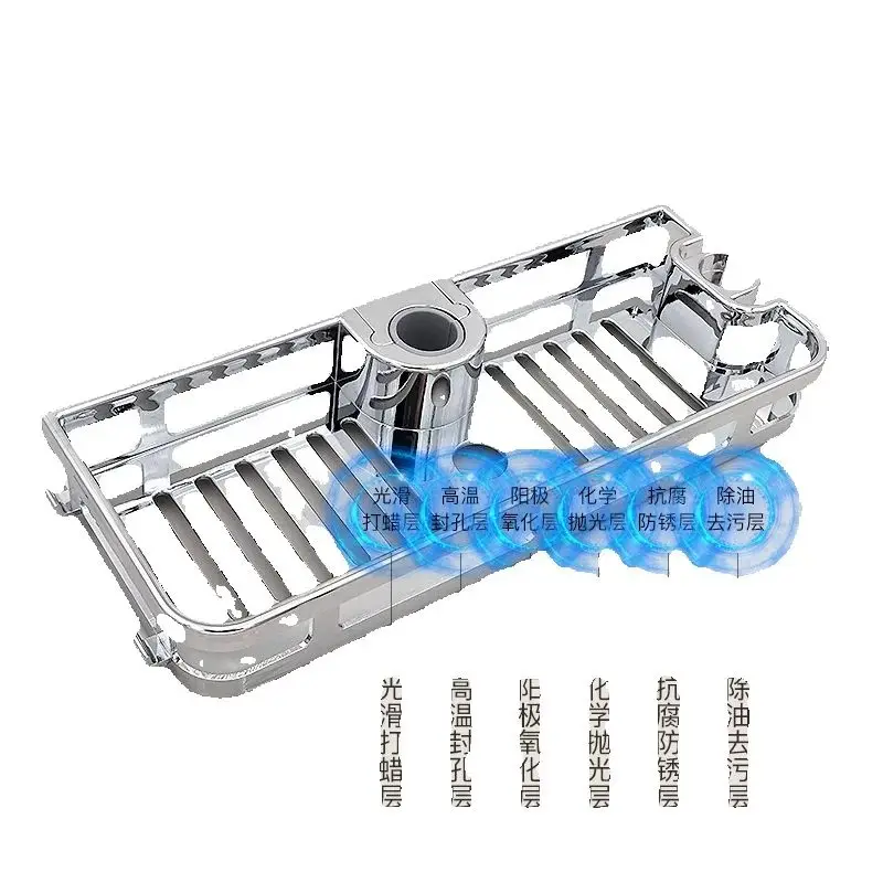 Multifunction Home Decor Organizer Bathroom Lifting Rod Removable Stand No Drilling Soap Holder Shower Shelf Storage Rack Tray