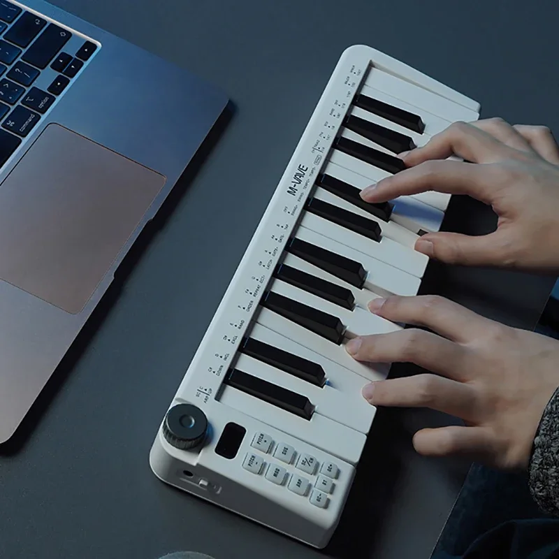 M-VAVE SMK-25 mini MIDI Keyboard Rechargeable 25-Key MIDI Control Keyboard instrument Mini Portable USB Controller
