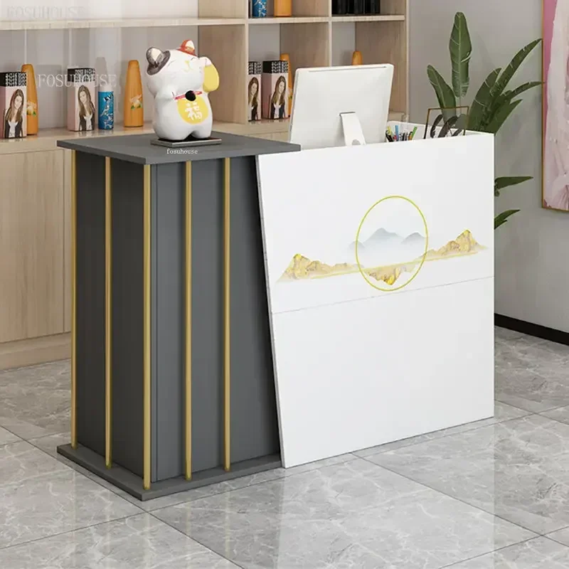 Modern wood Reception Desks Beauty Salon Clothing Store checkout counter Simple Supermarket Cashier Hotel Small Reception desk Z