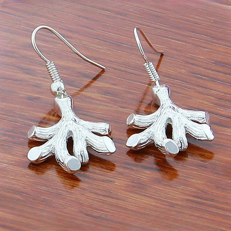 

CHUANGCHENG Earrings rings silver 925 Branches Stud Earrings for Women Wedding Party Gift Accessories Fashion Jewelry