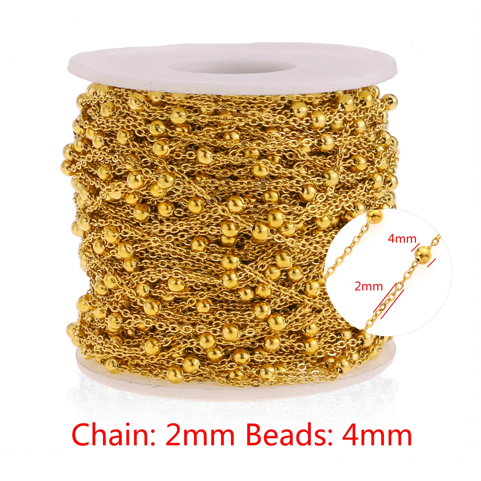 2 m Edelstahl-Kabelketten für DIY-Schmuckherstellung, DIY PVD vergoldete Kette für Halskette, Armband, Schmuckzubehör – Detail 5