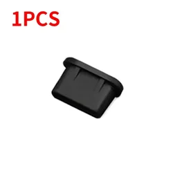 Silicone Type-C Charging Port Dust Protector Cap - Universal Fit (1 x Black)