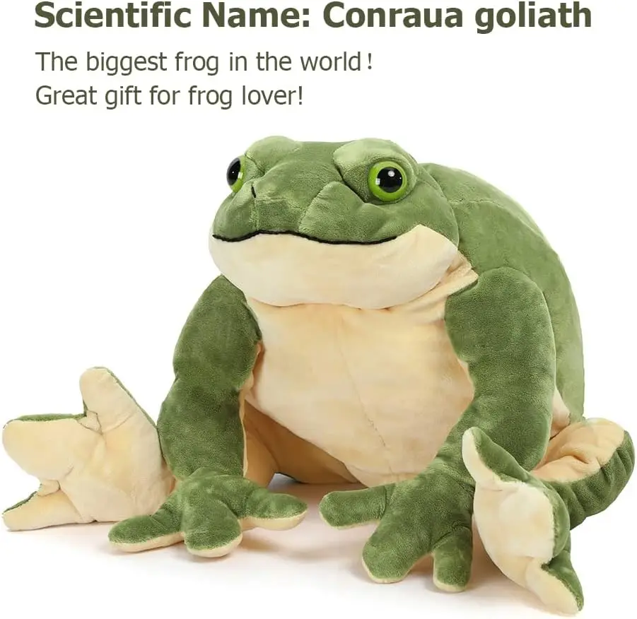 Riesiger Frosch Plüschtier Weiches Kuscheltier 28-56 cm Niedliches Umarmbares Kuscheliges Spielzeug für Kinder und Erwachsene – Detail 2