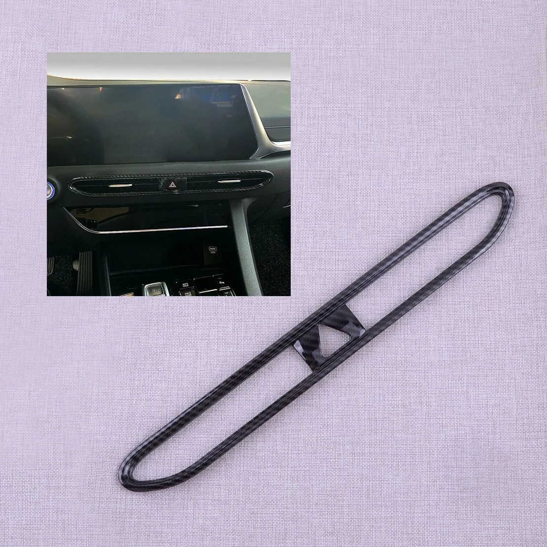 Car ABS Carbon Fiber Style Center Air Vent Cover Dashboard Middle AC Outlet Trim Frame Fit for Hyundai Sonata 2020 2021 |