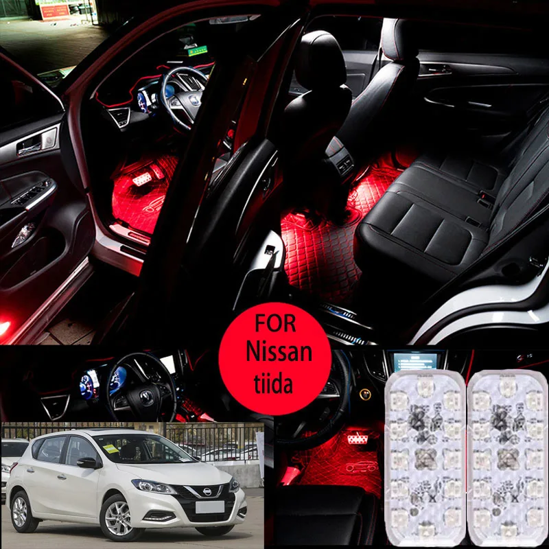 

FOR Nissan tiida LED Car Interior Ambient Foot Light Atmosphere Decorative Lamps Party decoration lights Neon strips