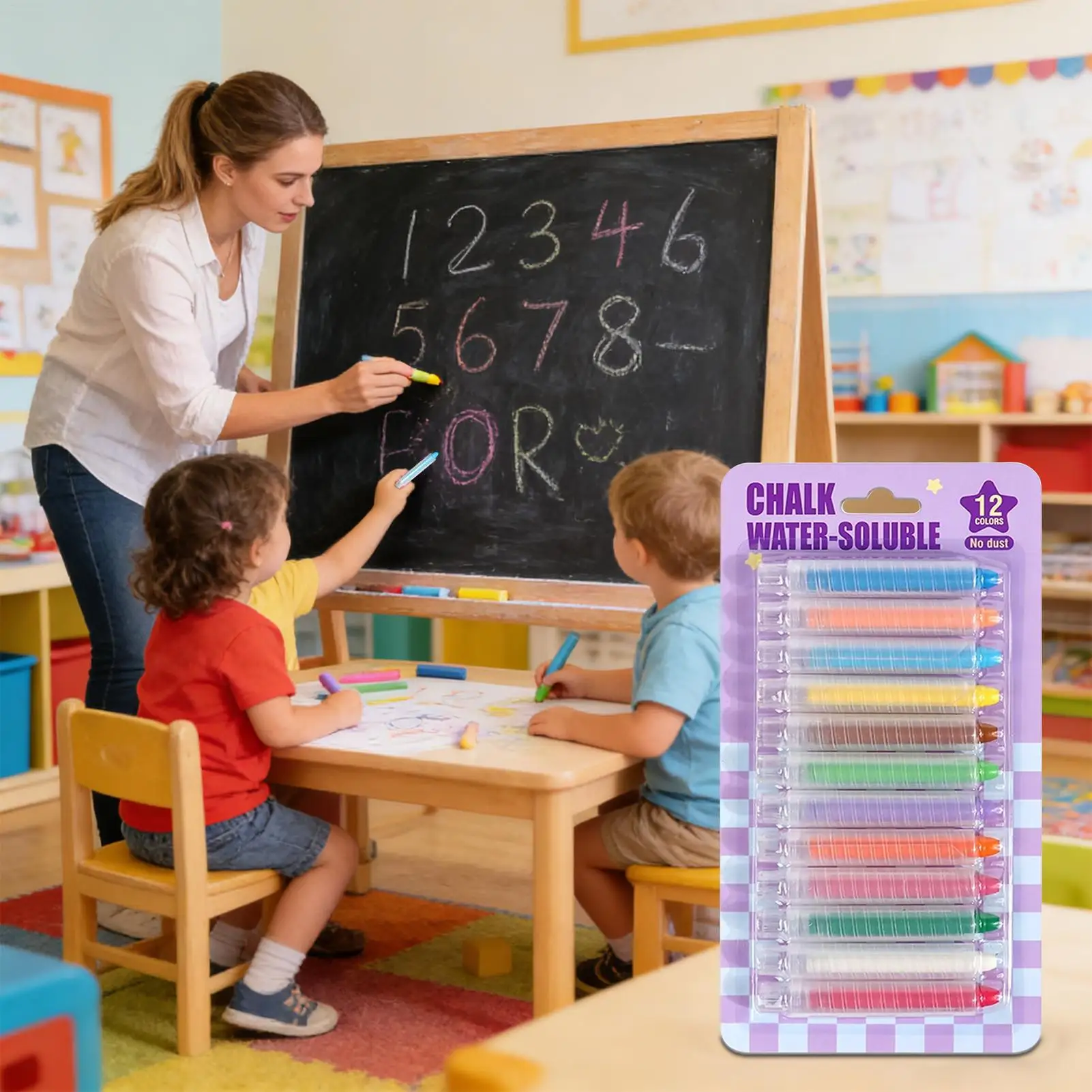 어린이를위한 먼지없는 분필 12 색 세척 가능한 야외 놀이 장난감 야외 미술 분필 소년 소녀 야외 놀이방을위한 크레용 그리기