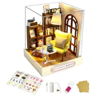 DIY Miniature Dollhouses Mini House Model Kits with Furniture and Led Lights 2