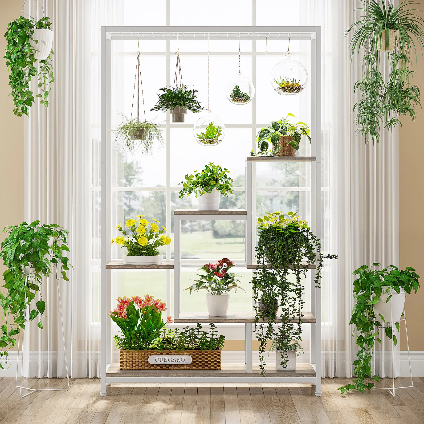 

Tribesigns Home Plant Shelf 70.9 Inches Flower Bonsai Pots Display Rack