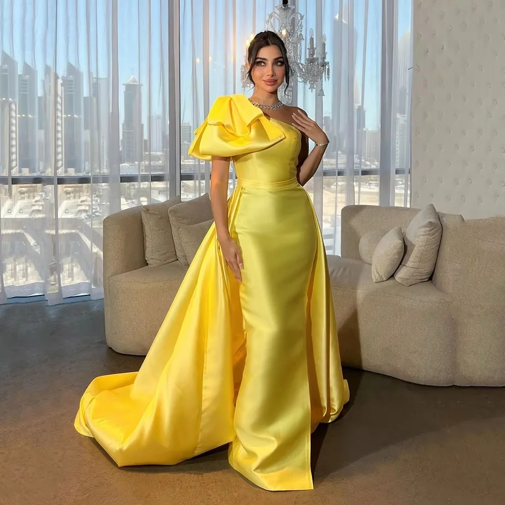 Shining Ruffles Customized Evening Dress Gorgeous One Shoulder Prom Dresses Ruched ...