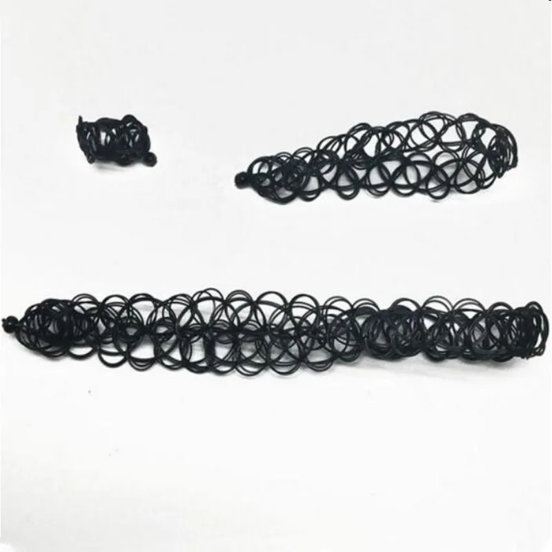 ra307 Fashion Vintage Black Fishing Line Braided Elastic Tattoo Neck Chain  Necklace Bracelet Ring Women's Jewelry Birthday Gift