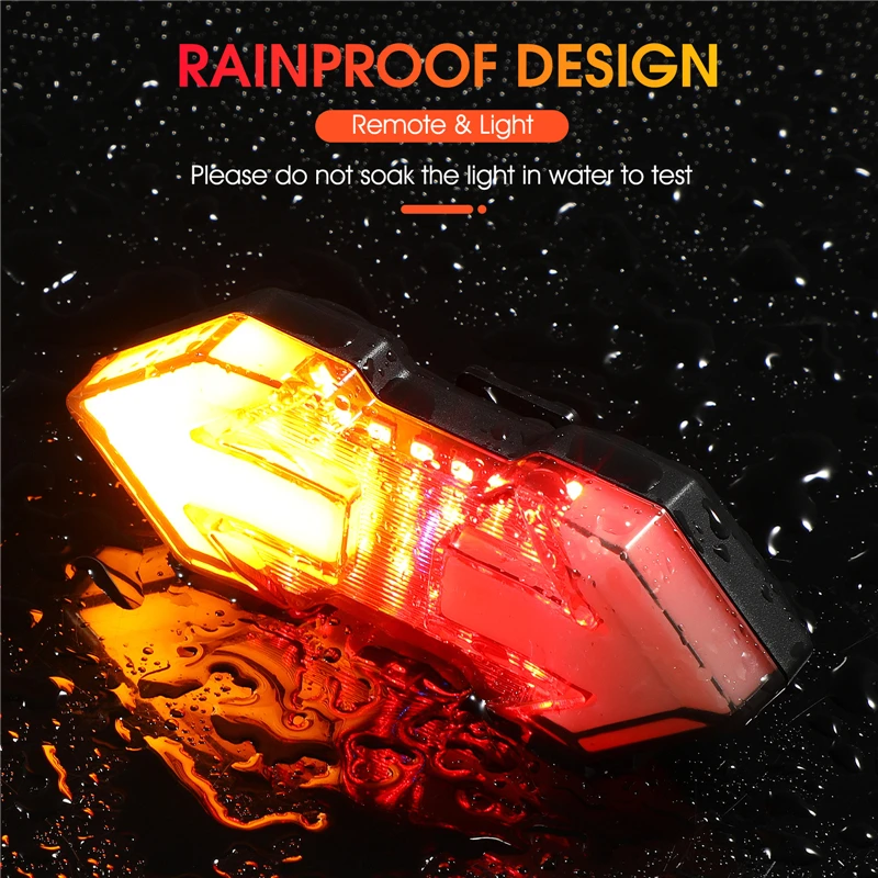 WEST BIKING Bike Turn Signal Light Remote Control Direction Indicator With Horn MTB USB Rechargeable Lamp Cycling Taillight