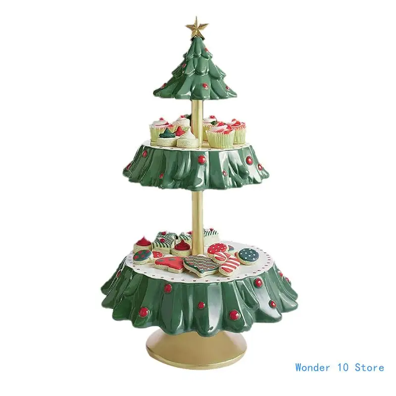 

Serving Stand Christmas Tree Shapes Bowls Stands Dessert Stands Fruit Plates for Christmas Party Decorations