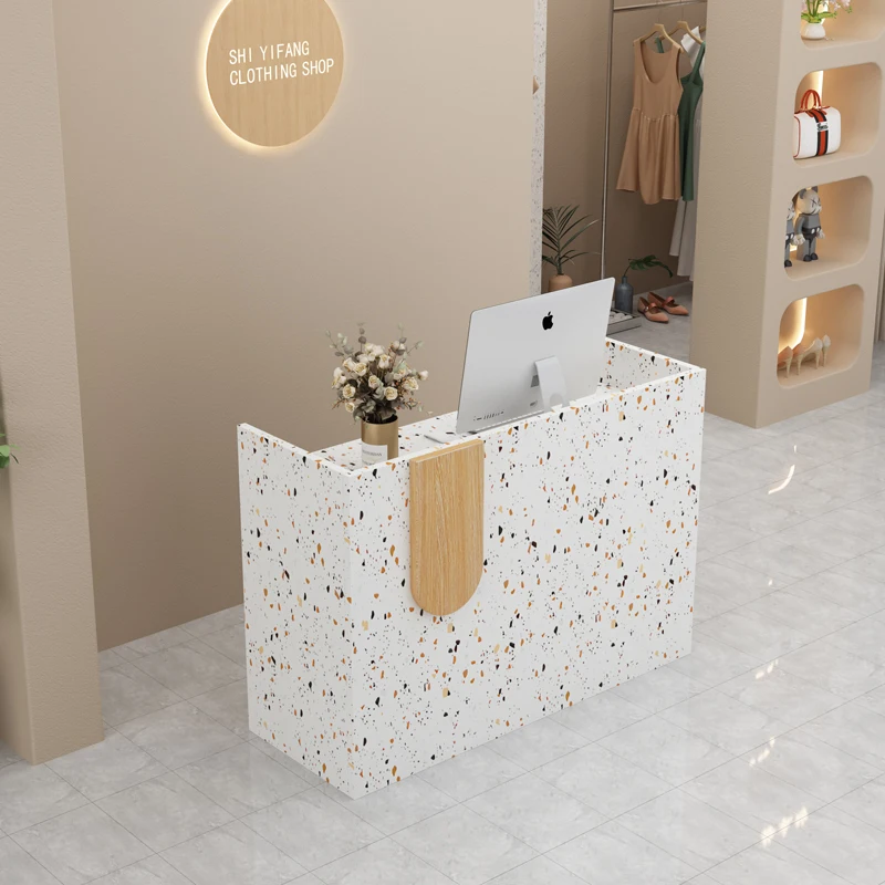 White Counter Reception Desks Minimalist Small Bar Design Office Reception Desks Front Modern Mostrador Commercial Furniture