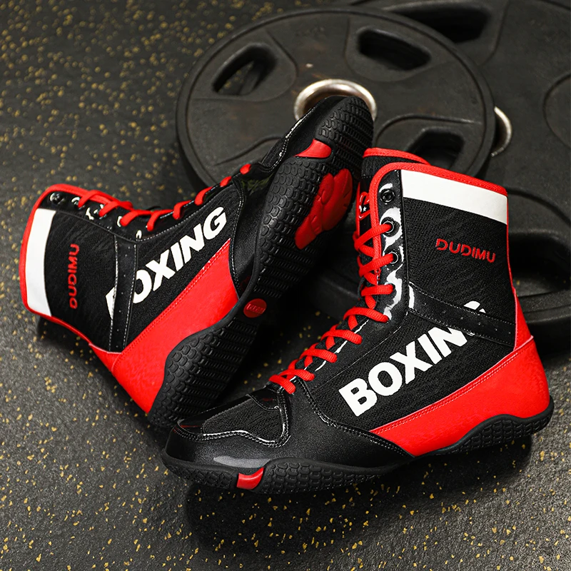Luxury Brand Boxing Shoes Mens Lace Up Mens Powerlifting Shoes Wrestling Womens Wrestling Non-Slip Fitness Shoe