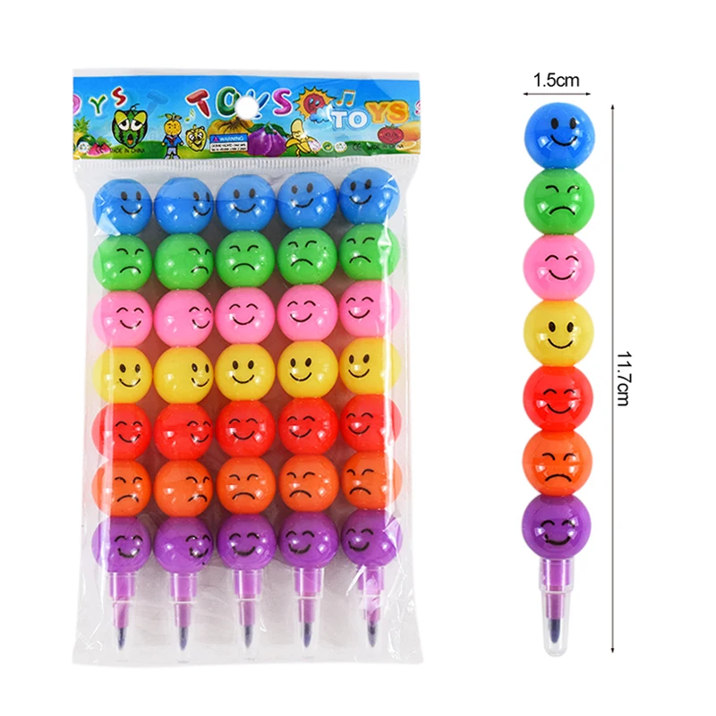 5/10Pcs Lollipop Building Block Crayon Painting Pen Pencil for Children Birthday Party Favors Goodie Bag Pinata Fillers Rewards