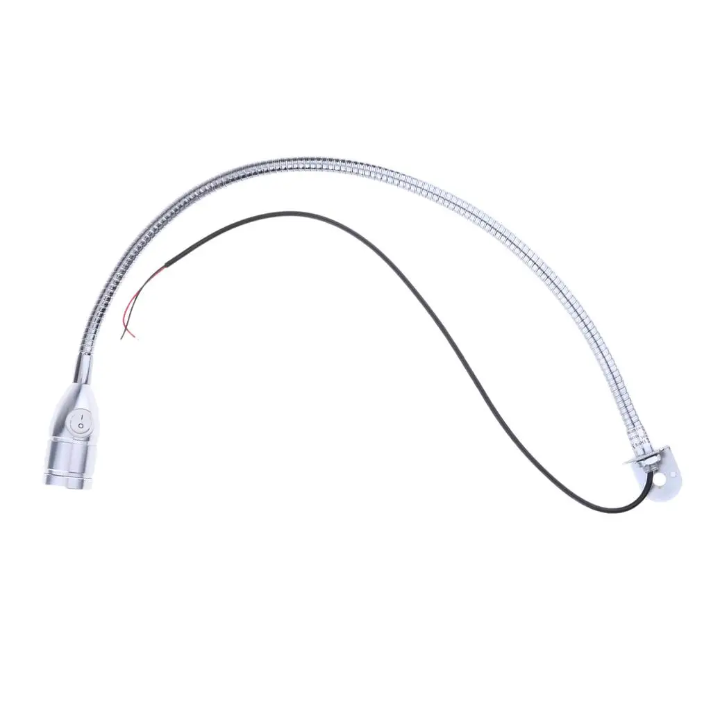 Boats RV Reading Lamp LED Bed Lights Wall-Mounted Beside Lamps Wired Sconce Lamp 12V / 3W / 6000K Gooseneck Length 50cm Boat Reading Lamp