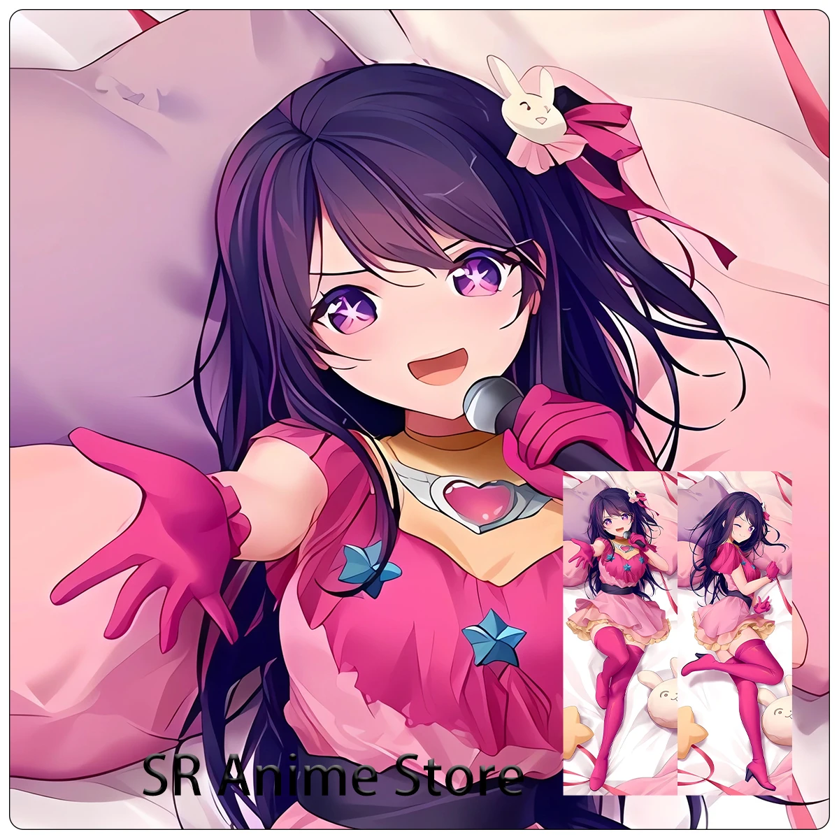 

Подушка Dakimakura с аниме хошино акуамарин, наволочка для обнимания, украшение для кровати, подарки на день рождения, двухсторонний принт OSHI NO KO, наволочка