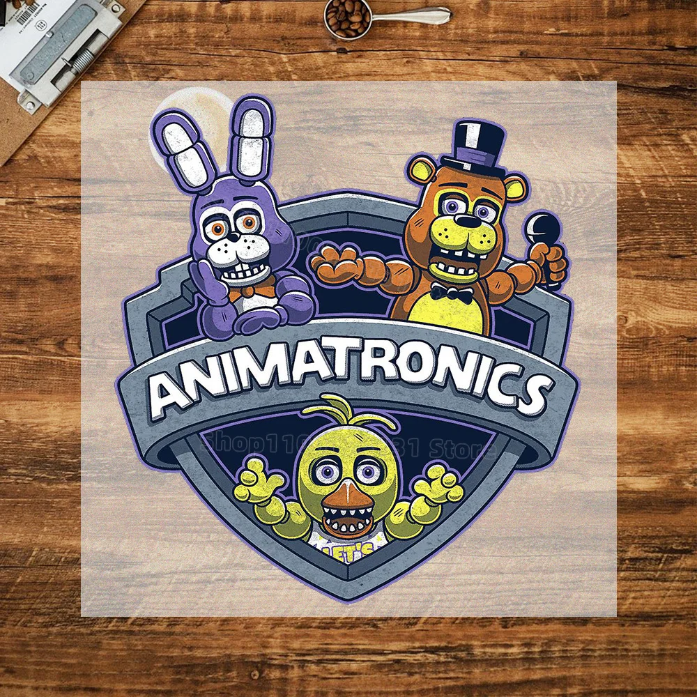 FNAF-Inspired Heat Transfer Stickers for Clothing - T-Shirt DIY Anime Patches Collection