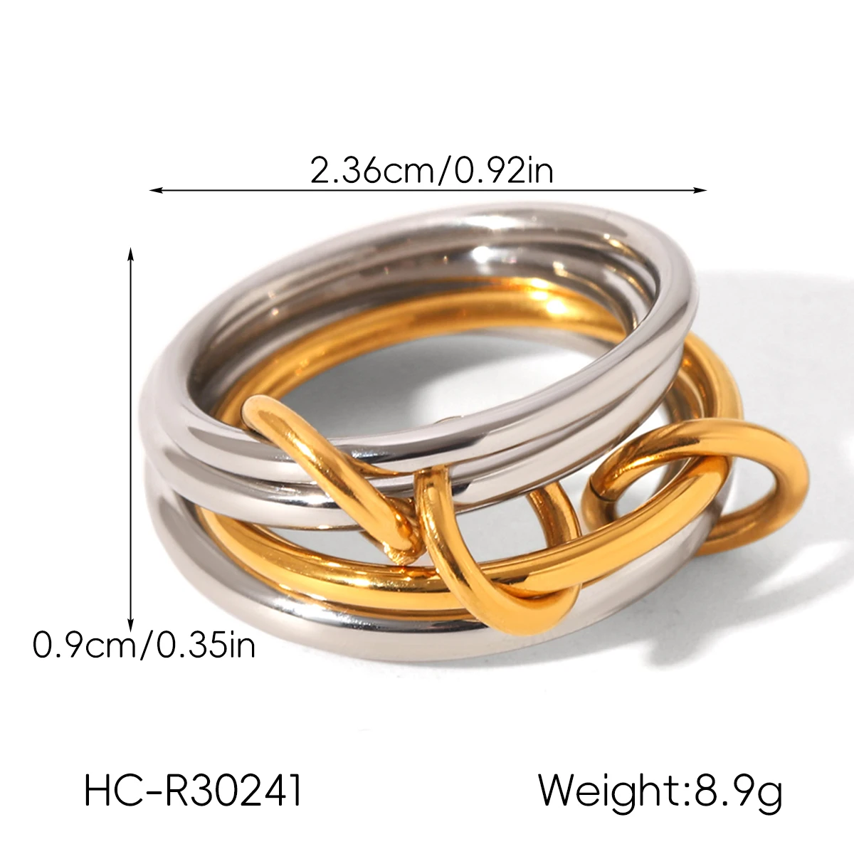 Y2K Gold-Silber gemischte Farben, Stahl, Gothic, hochwertige, verstellbare Ringe, Set, Damen-Charm, wasserdicht, luxuriöser Schmuck, Geschenke – Detail 14