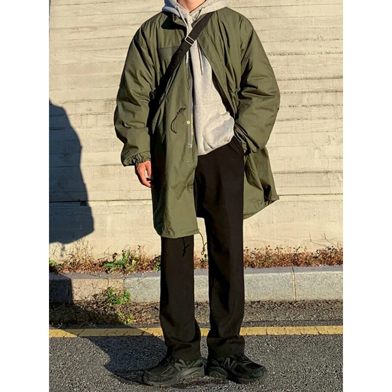 Winter Thickened Cotton Coat Mid Length Windbreaker Men's Korean Versatile INS Trendy Loose Japanese Cotton Coat