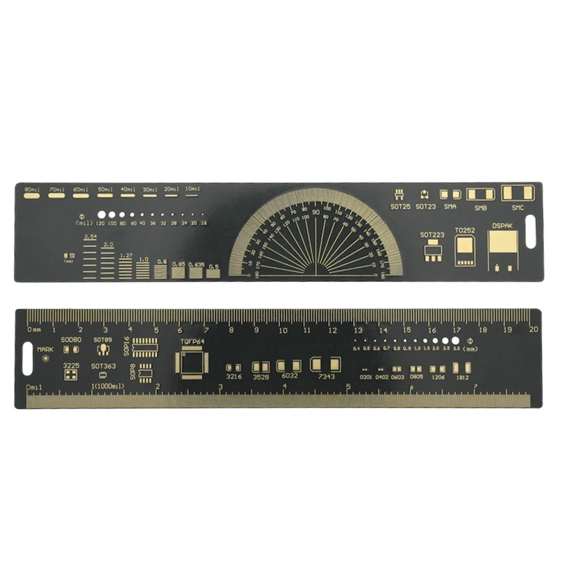 Multi-functional PCB Ruler and Electronic Component Measuring Tool