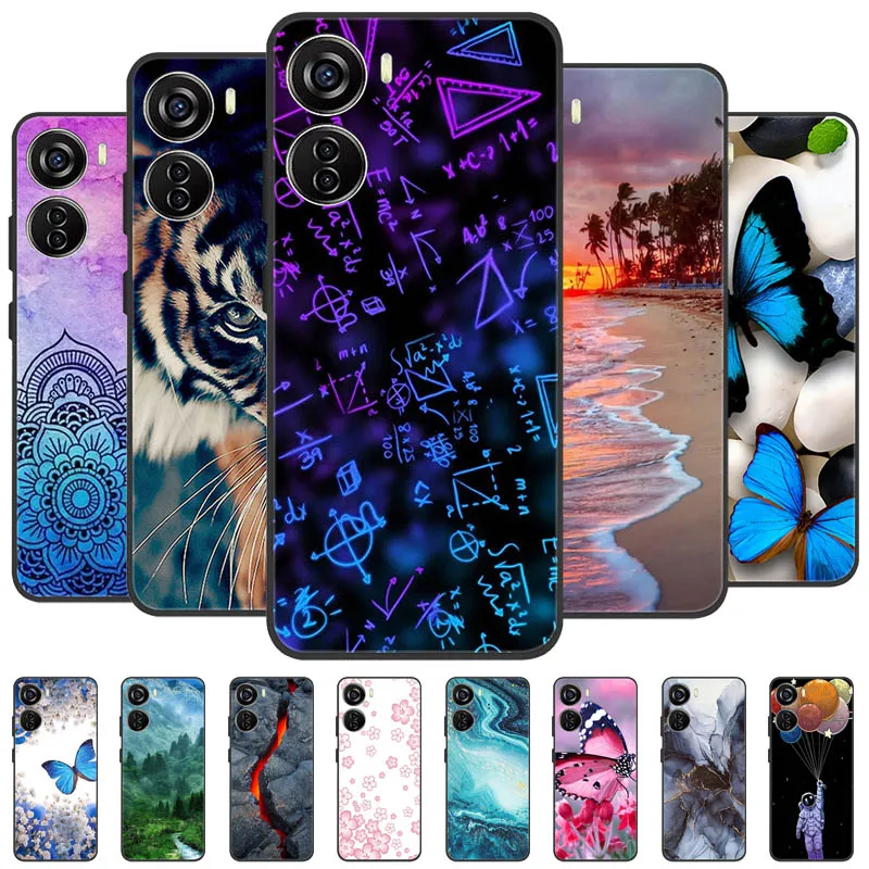 Per Zte Blade V50 Design 5G Custodia Cover Silicone Soft Marble Black Bumper Funda Coque Per Zte Blade V50 Design 5G Capa Protettivo