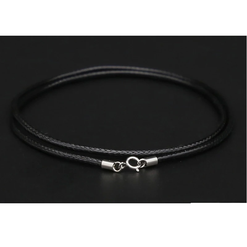 925 silver Black Leather Choker Cord 5