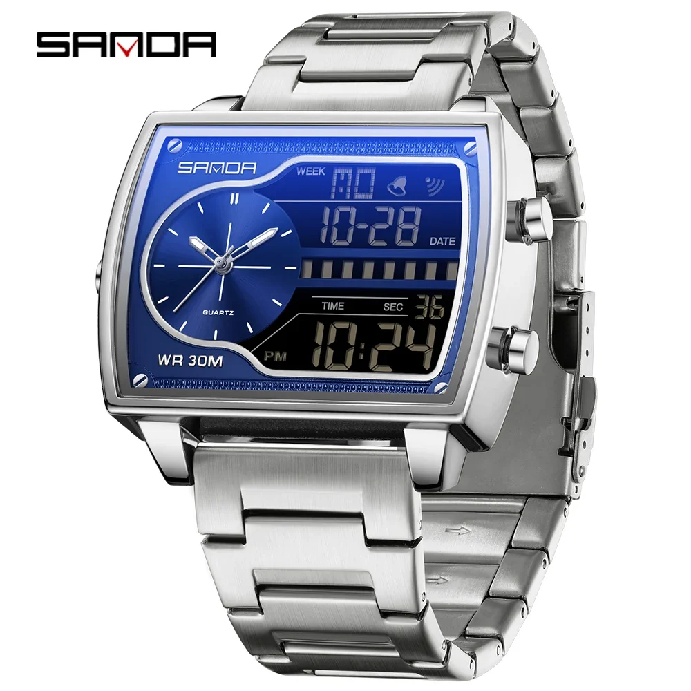 SANDA 6163 Fashion Trend Men's Quartz Watch Fashion Square