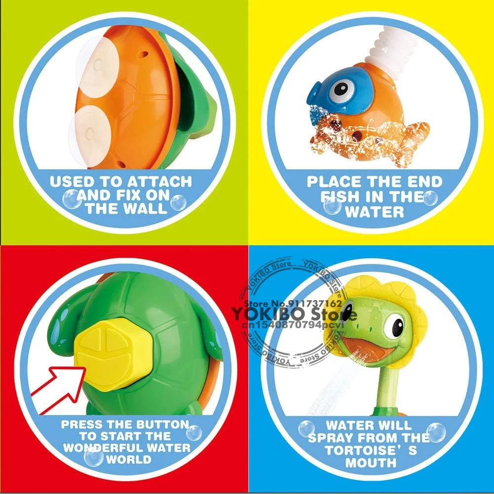 Turtle Baby Bath Toys Spray Bathing Tub Fountain Toys for Kid Hand Shower Floating Bathtub Shower Pool Bathroom Toy for Baby 4