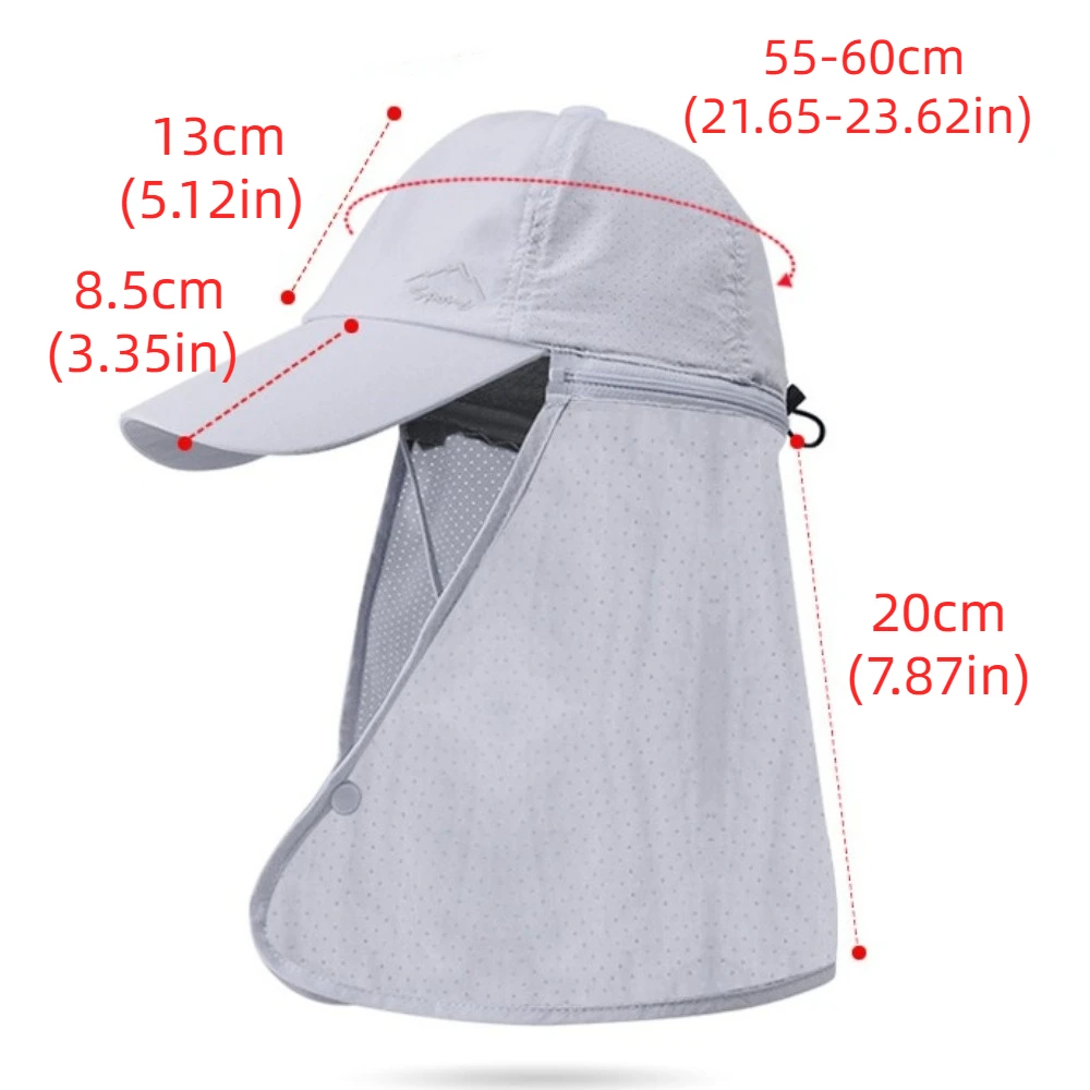 Breathable Wide Brim Sun Hat with Detachable Mesh Shawl