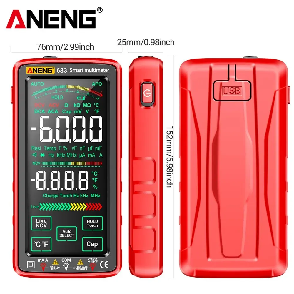 ANENG 683 6000 īƮ  Ƽ, AC DC  ׽Ʈ  , Ʈ ġ ũ Ƽ, NCV ̿ ׽Ʈ